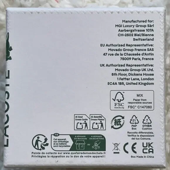 Lacoste L.12.12 Blue Silicone Strap Watch Mens 2010987 Dial Analog Logo NEW - Picture 3 of 9